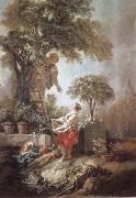 Francois Boucher Landscape with Kirschpfluckerin painting